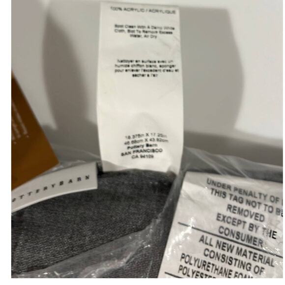 NEW PB Patio Dining CHAIR CUSHION SUNBRELLA X-Back Bistro Slate Gray 18.4"x17.3" - Picture 11 of 12